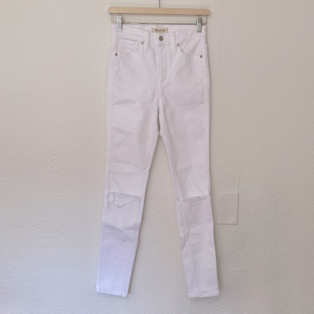 Madewell 10" High Rise Skinny White Denim Jeans, Size 26